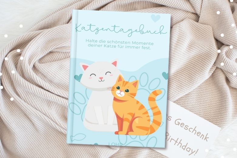 Katzentagebuch Blau - Geschenkidee für Katzenfans